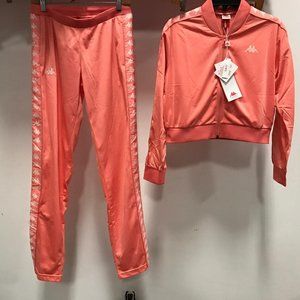 NWT KAPPA CROP 2pc set jacket and pants track Trouser Top M